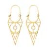 Wholesale PVD Coated Triangle Titanium Steel Exaggerated Waterproof Non Tarnish 304 Stainless Steel Earrings
