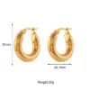 PVD Coated Real Gold Plated 18K Gold Round 304 Stainless Steel Fashion Waterproof Non Tarnish Hoop Earrings