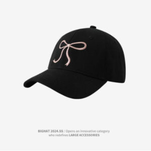 Bow baseball cap—black