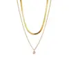 Wholesale PVD Coated 18K Gold Plated 304 Stainless Steel French Style Waterproof Non Tarnish 304 Stainless Steel Necklace