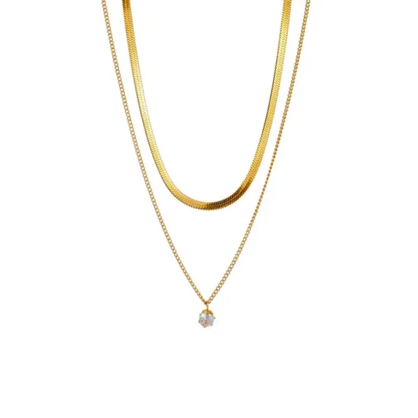 Wholesale PVD Coated 18K Gold Plated 304 Stainless Steel French Style Waterproof Non Tarnish 304 Stainless Steel Necklace