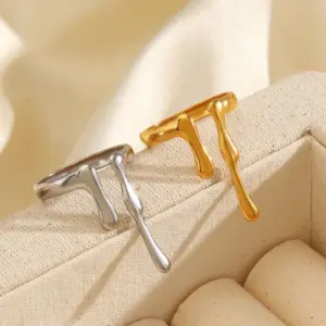 Wholesale Ion Plating (IP) 18K Gold Plated Irregular Lines 304 Stainless Steel Casual Rock Simple Style Waterproof Non Tarnish Open Rings