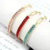Wholesale Fashion Geometric Copper Plating Artificial Gemstones Bracelets