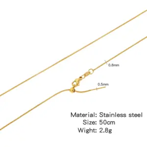 【Stainless Steel】Universal Round Snake Chain - Gold / 50CM (vacuum Plating)