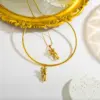 Ion Plating (IP) 18K Gold Plated Human 304 Stainless Steel Cute Simple Style Classic Style Waterproof Non Tarnish 304 Stainless Steel Necklace