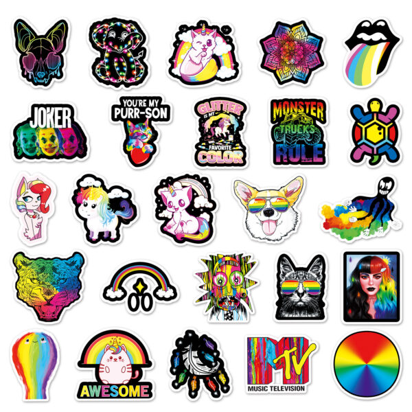 Wholesale 50 color notebook diy personality graffiti hand account scooter car motorcycle foreign trade decoration stickers