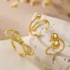 Wholesale Copper 18K Gold Plated Retro Simple Style Commute Plating Solid Color Bow Knot Open Rings