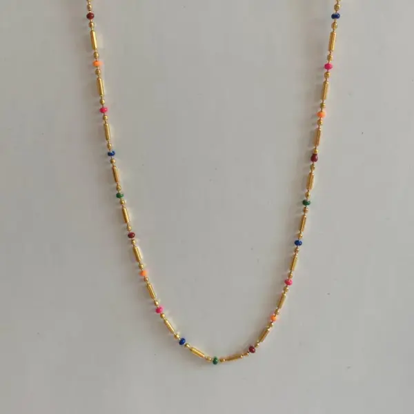 Wholesale Retro Colorful Stainless Steel Necklace