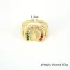 Wholesale Fashion Inlaid Zircon Virgin Mary Copper Zircon Geometric Ring