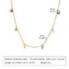 Wholesale Jewelry Simple Style Geometric 201 Stainless Steel Zircon 18K Gold Plated Plating Stainless Steel Necklaces