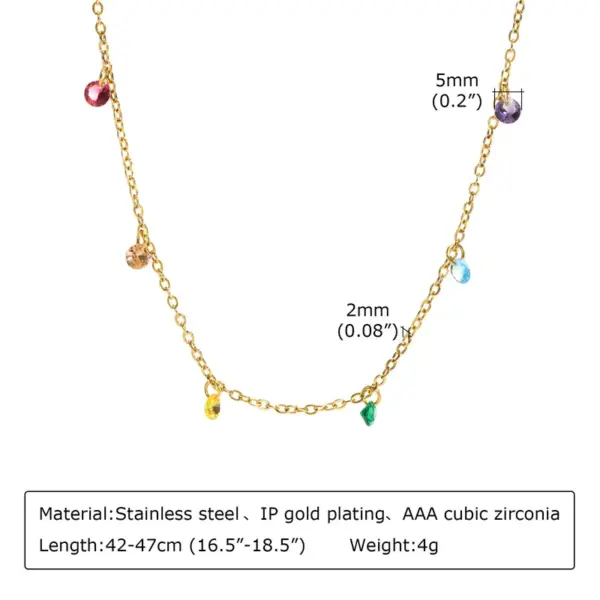 Wholesale Jewelry Simple Style Geometric 201 Stainless Steel Zircon 18K Gold Plated Plating Stainless Steel Necklaces