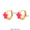 Wholesale 1 Pair Cute XUPING Sweet Star Enamel Plating Copper 18K Gold Plated Hoop Earrings