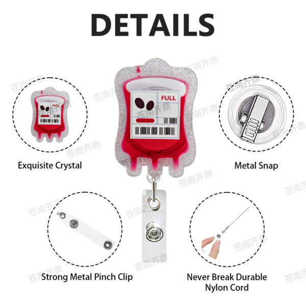 Wholesale Oily medicine bag, medical staff acrylic badge scroll, retractable and easy to pull