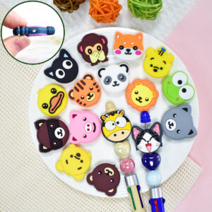 Wholesale Cartoon animal beaded PVC soft rubber beads