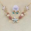 Wholesale European and American Style Exaggerated Color Starfish Shell Pearl Necklace Women's Bohemian Seaside Holiday Necklace Clavicle Chain