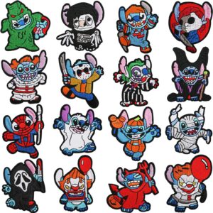 Wholesale Funny Anime Embroider Cloth Stickers Stitch Cartoon Alien Robot Dog Patch Stickers Bag Embroider Stickers Clown Stickers