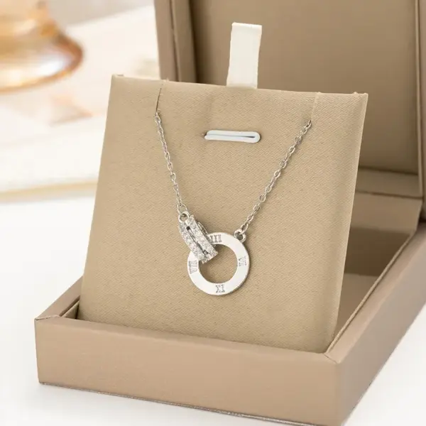 Wholesale Classic Simple Fashion Titanium Steel Necklace Women's Versatile Clavicle Chain Real Gold Plating Internet Famous Jewelry