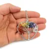 Wholesale Fashion Tree Heart Shape Artificial Crystal Copper Beaded Hollow Out Pendant Necklace 1 Piece