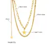 PVD Coated 18K Gold Plated Star Stainless Steel Vintage Style Waterproof Non Tarnish 304 Stainless Steel Necklace