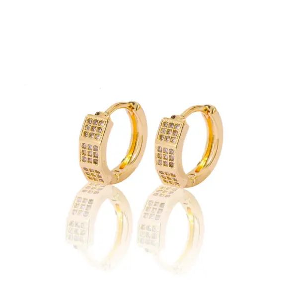 Wholesale 1 Piece IG Style Simple Style Geometric Inlay Copper Zircon Earrings