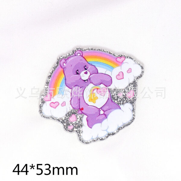 Wholesale New Cartoon Rainbow Personality Candy Bear Bag Jewelry Acrylic Pin Croud DIY Patch