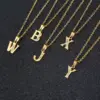Water Plating 18K Gold Plated Letter 201 Stainless Steel Titanium Steel Fashion 304 Stainless Steel Necklace