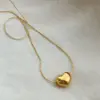 Wholesale Simple Style Heart Shape Titanium Steel Plating Pendant Necklace