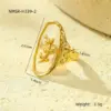 Wholesale PVD Coated Real Gold Plated Scallop Starfish 304 Stainless Steel Basic Modern Style Classic Style Waterproof Non Tarnish Open Rings