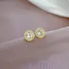 Wholesale PVD Coated Real Gold Plated Round Titanium Steel Elegant Waterproof Non Tarnish Ear Studs