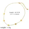 Wholesale 304 Stainless Steel Flower PVD Coated Stone-Free 18K Real Gold Plated Romantic Modern Style Cable Chain Lobster Trigger Clasp Closure Necklace