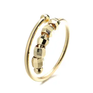 Double-layer cut bead gold / Adjustable opening