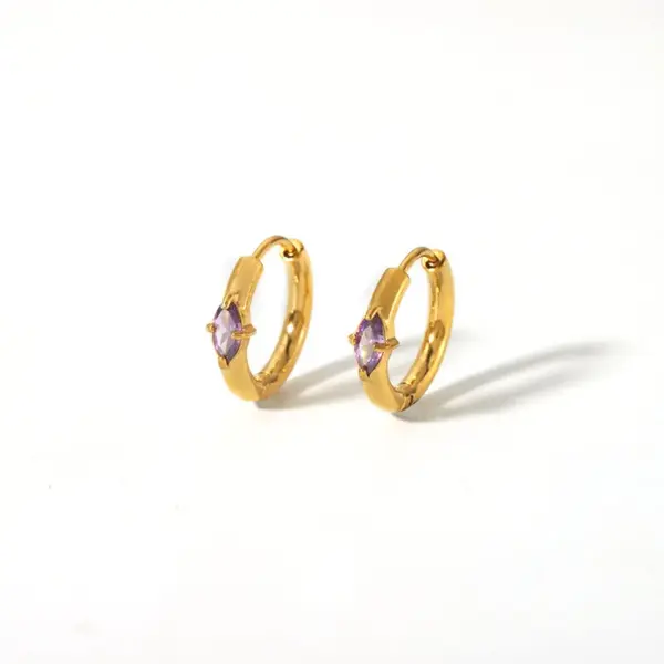 Wholesale PVD Coated Real Gold Plated 18K Gold Oval 304 Stainless Steel IG Style Simple Style Waterproof Non Tarnish Earrings