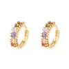 Lady Geometric Inlaid Zircon Alloy Artificial Gemstones Earrings