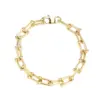 PVD Coated Real Gold Plated U Shape 304 Stainless Steel Hip-Hop Simple Style Waterproof Non Tarnish Bracelets