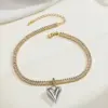Elegant Vintage Style Simple Style Heart Shape Copper 18k Gold Plated Zircon Pendant Necklace In Bulk