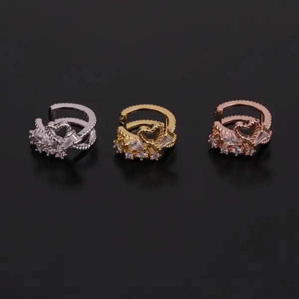 Wholesale U Shape Inlaid Zircon Copper Copper Earrings
