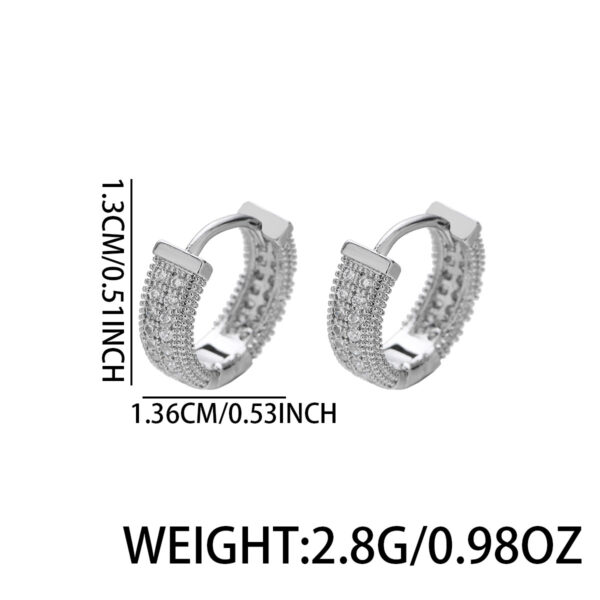 Wholesale diamond earrings men 2024 new high sense simple all-match hip hop earrings