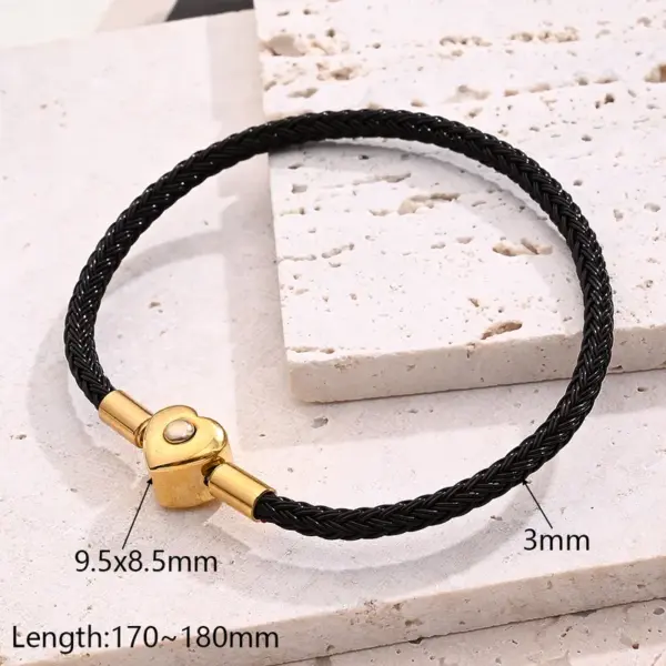 Casual Simple Style Classic Style Simple Solid Color 304 Stainless Steel Wire Rope 18K Gold Plated Bracelets In Bulk