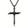 Wholesale Wish Popular Necklace European and American Titanium Steel Cross Necklace Classic Simple Versatile Stainless Steel Nail Pendant Batch