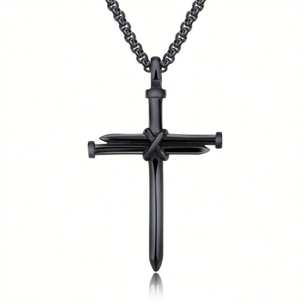 Wholesale Wish Popular Necklace European and American Titanium Steel Cross Necklace Classic Simple Versatile Stainless Steel Nail Pendant Batch