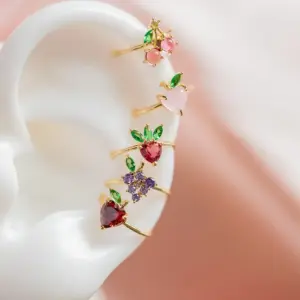 Wholesale Fashion Fruit Copper Artificial Gemstones Earrings