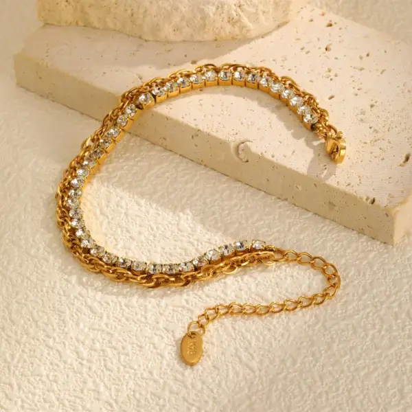 Wholesale PVD Coated Real Gold Plated 18K Gold Solid Color 201 Stainless Steel Elegant Shiny Waterproof Non Tarnish 201 Stainless Steel Lobster Trigger Clasp Closure Chain Bracelet