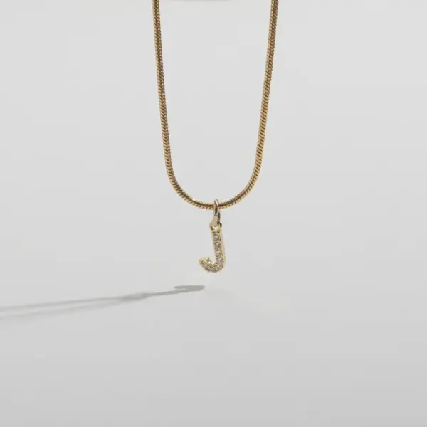 Wholesale 14K Gold Plated Letter 304 Stainless Steel Copper Classic Style 304 Stainless Steel Lobster Trigger Clasp Closure Pendant Necklace