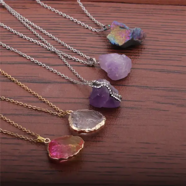Wholesale Fashion Heart Alloy Natural Stone Necklace In Bulk