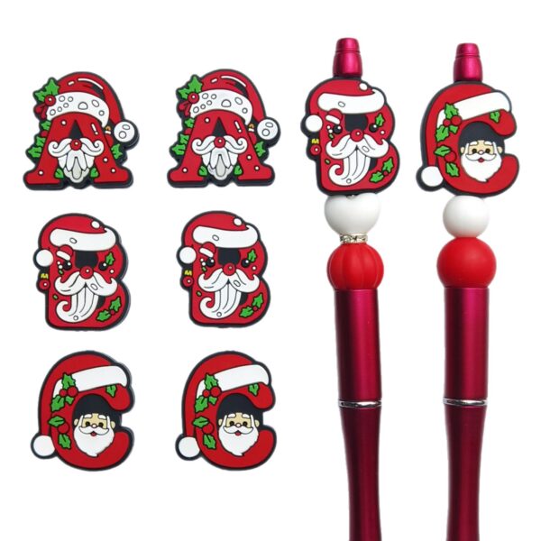 Wholesale 10pcs Christmas Silicone Epoxy ABC Loose Beads