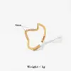 Wholesale Ion Plating (IP) Real Gold Plated 16K Gold White Gold Plated Gold Plating Waves Solid Color 316 Stainless Steel Casual Waterproof Non Tarnish Rings
