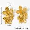 Wholesale PVD Coated Real Gold Plated 16K Gold White Gold Plated Gold Plating Flower 304 Stainless Steel Sweet Waterproof Non Tarnish Drop Earrings