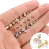 Wholesale 1 Piece Lip Rings Casual Simple Style Round Dots Crown 316L Stainless Steel Waterproof Non Tarnish Surgical Steel Zircon Ion Plating (IP) 18K Gold Plated Lip Rings Ear Cartilage Rings & Studs Nose Rings & Studs