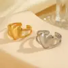 Wholesale Ion Plating (IP) 18K Gold Plated Heart Shape 304 Stainless Steel IG Style Cute Simple Style Waterproof Non Tarnish Open Rings