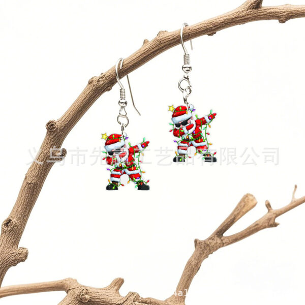 Wholesale Christmas Santa Claus Acrylic Earrings